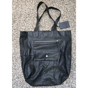 DAY & MOOD Black Genuine Leather Tote Bag New With Tags